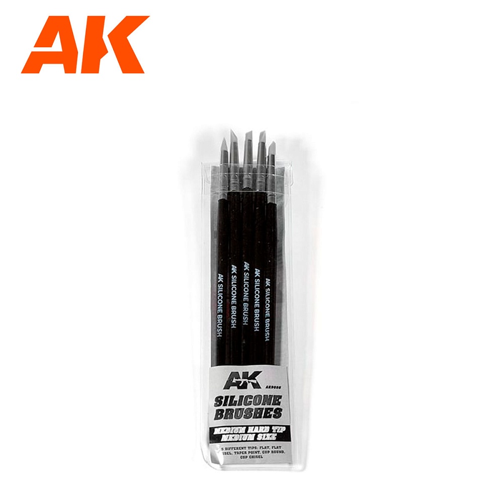 Инструмент AK9086 - Silicone Brushes Medium Tip Medium (5 Pencils)