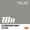 Краска AK1535 - Dual Exo 18A - Starship Grey 60ML.