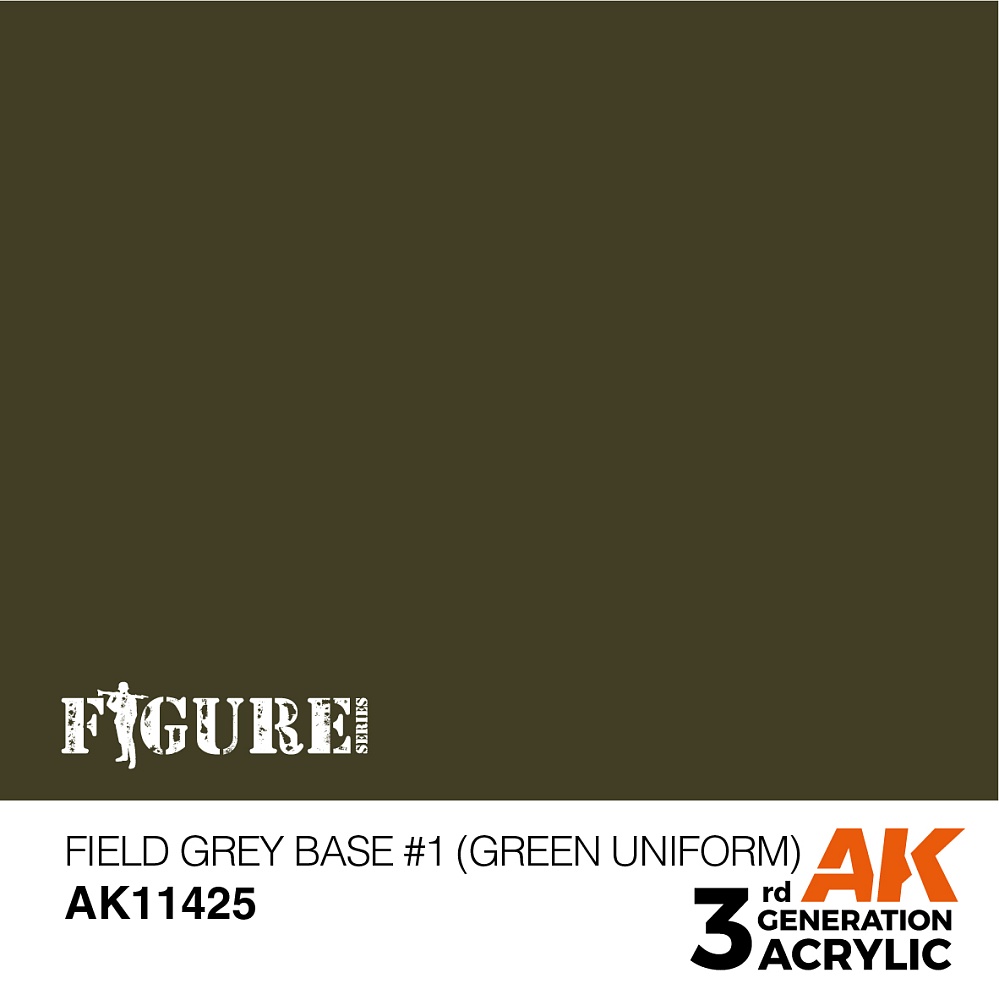 Краска AK11425 Figures Series - Field Grey Base #1 (Green Uniform) – Figures