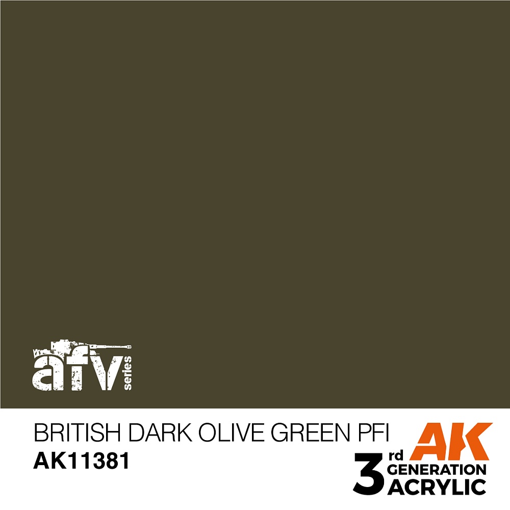 Краска AK11381 AFV Series - British Dark Olive Green PFI – AFV
