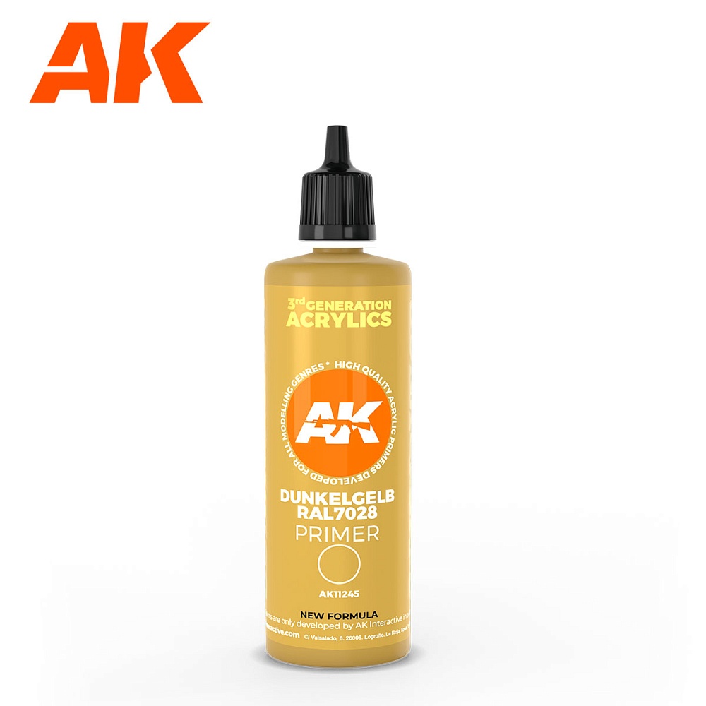 Грунт AK11245 Primers - Dunkelgelb RAL 7028 Dark Yellow Surface Primer 100ML
