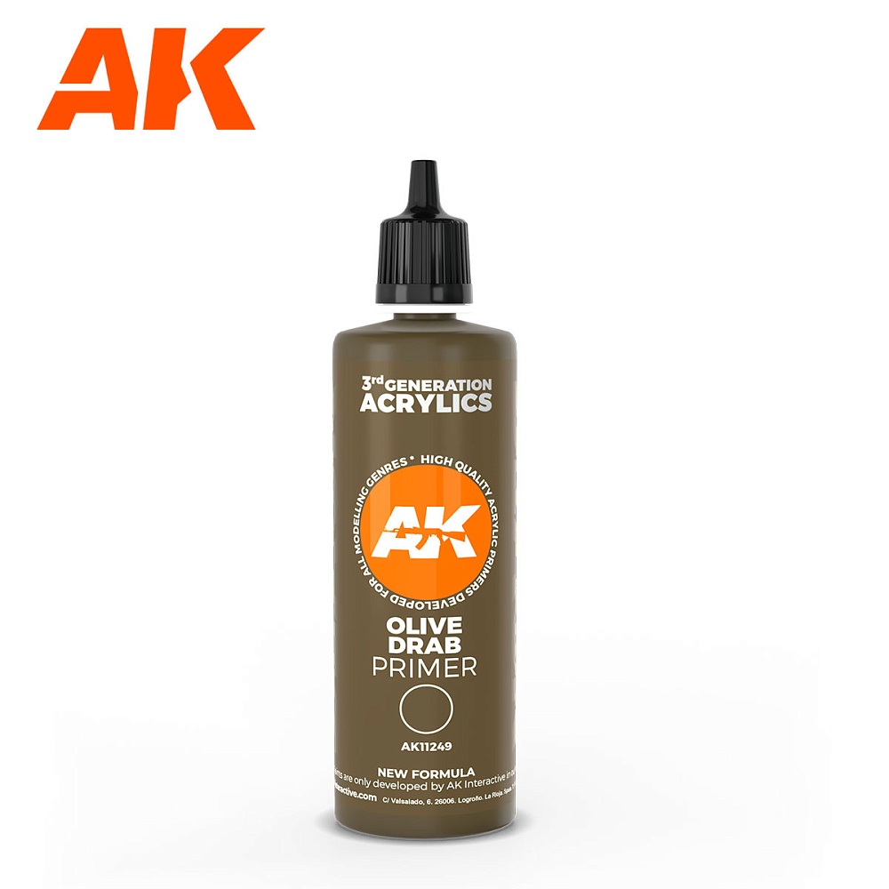 Грунт AK11249 Primers - Olive Drab Surface Primer 100ML