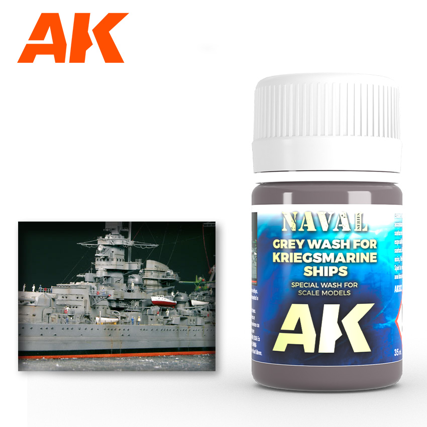Краска AK303 - Grey Wash For Kriegsmarine Ships