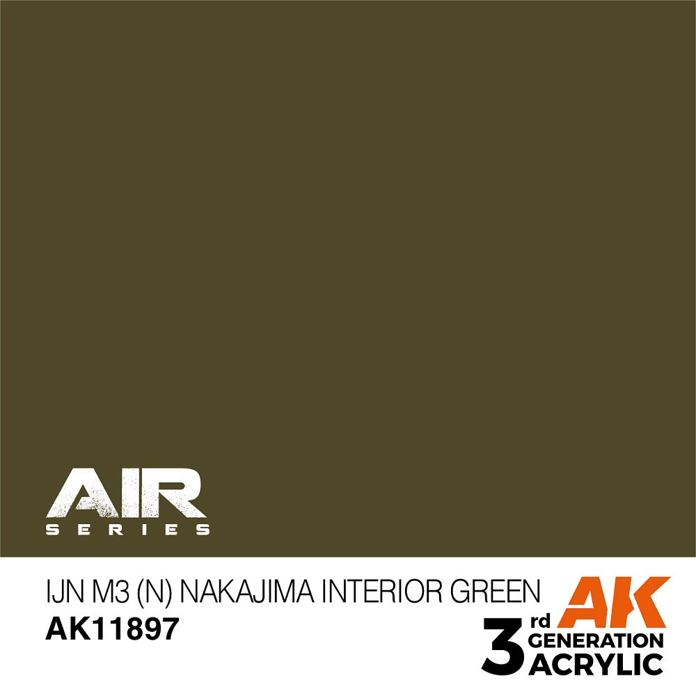 Краска AK11897 Air Series - IJN M3 (N) Nakajima Interior Green – Air