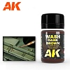 Краска AK045 - Dark Brown Wash For Green Vehicles