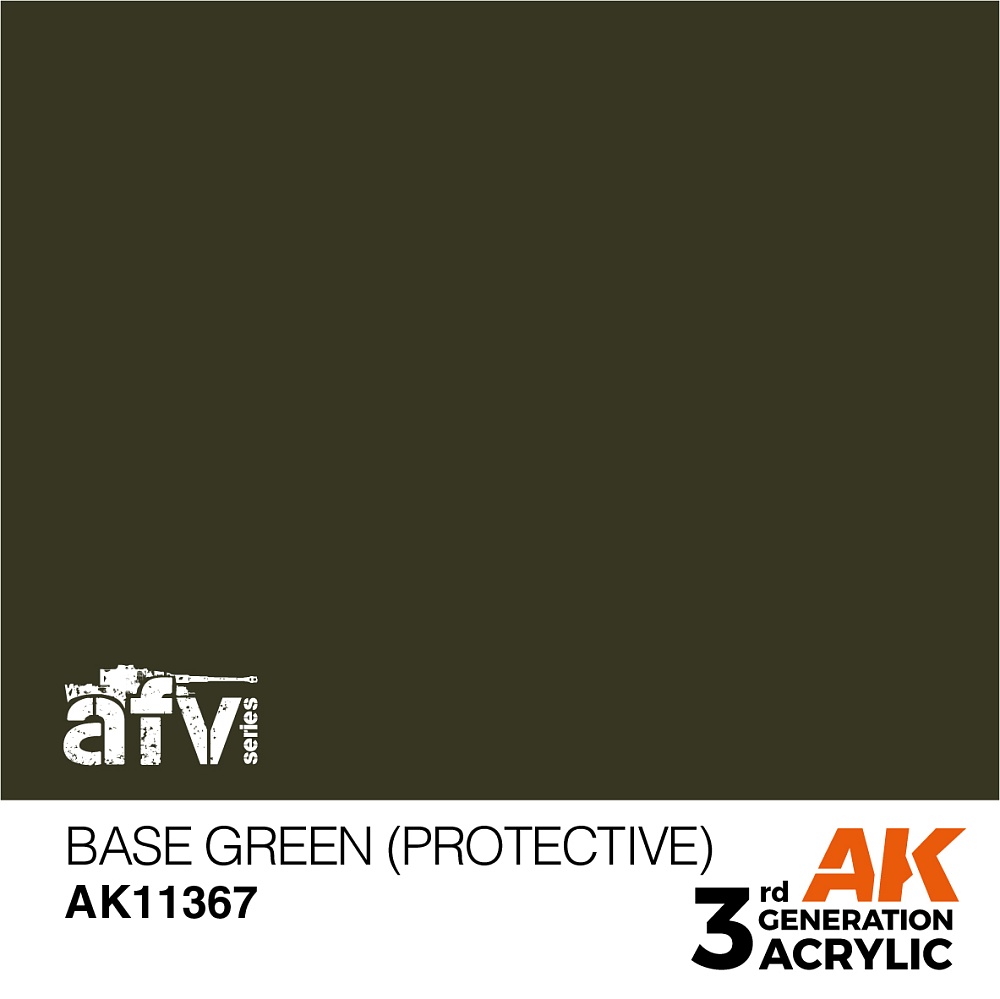 Краска AK11367 AFV Series - Base Green (Protective) – AFV
